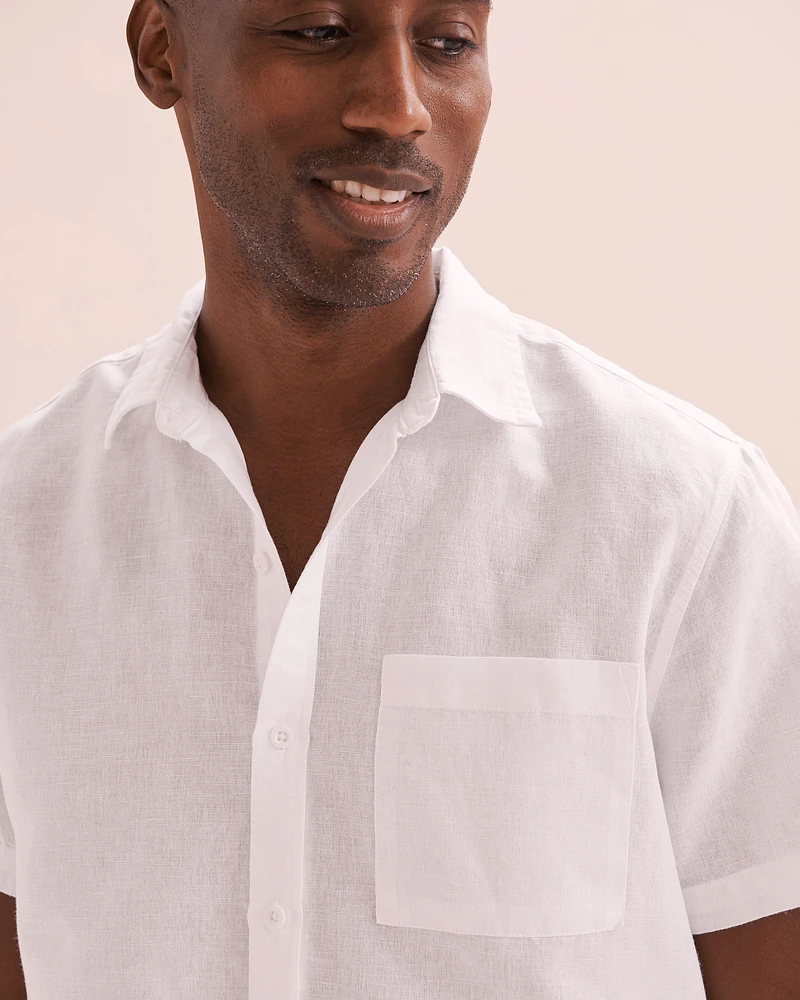 Linen Blend Short Sleeve Shirt