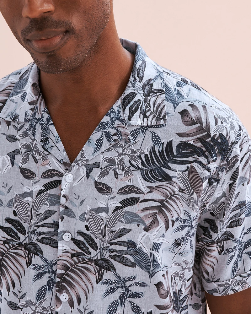 Linen Printed Short Sleeve Shirt