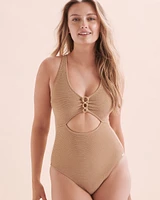 Samana Textured Cut-out One-piece Swimsuit