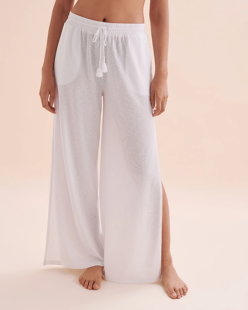 Crinkle Beach Pants with Side Slits