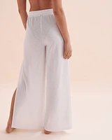 Crinkle Beach Pants with Side Slits