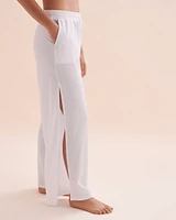 Crinkle Beach Pants with Side Slits