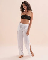 Crinkle Beach Pants with Side Slits