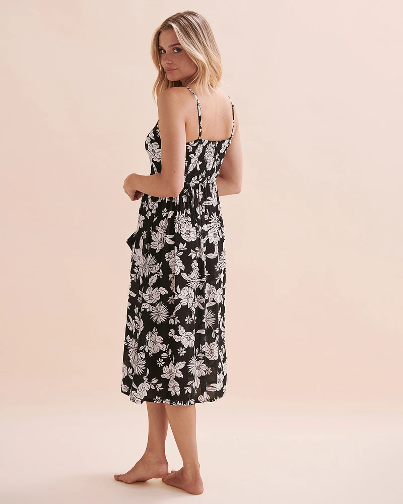 Floral Long Sleeveless Dress