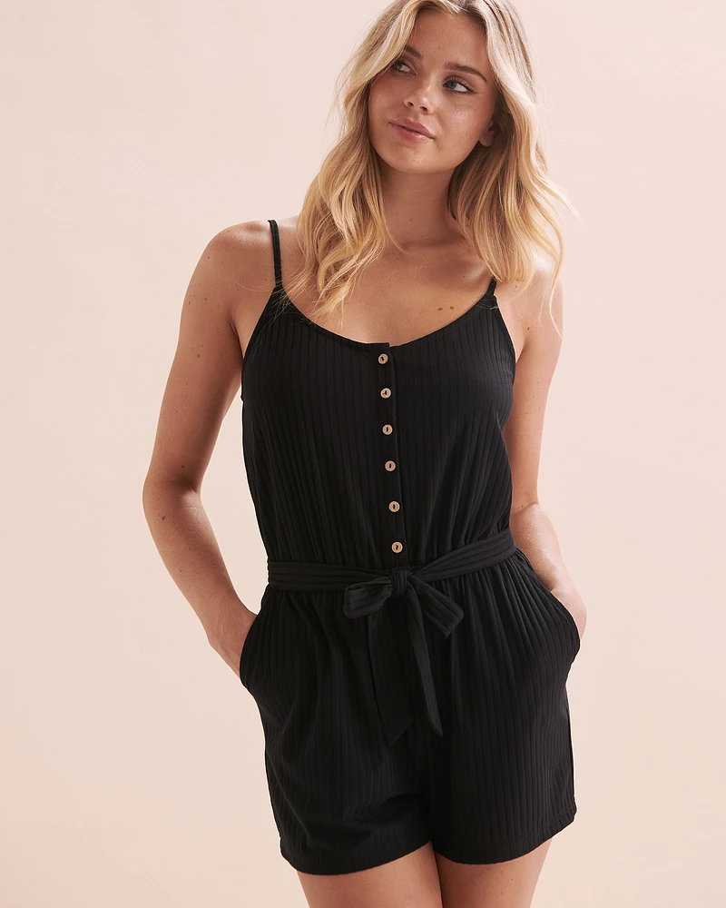 Sleeveless Ribbed Romper