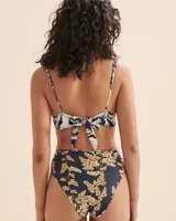 Delft Flowers Reversible Plunge Bikini Top