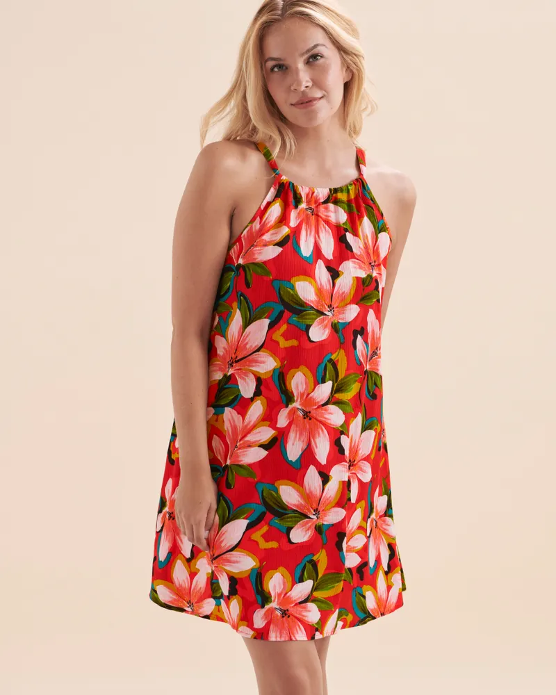 Break of Day High Neck Halter Dress