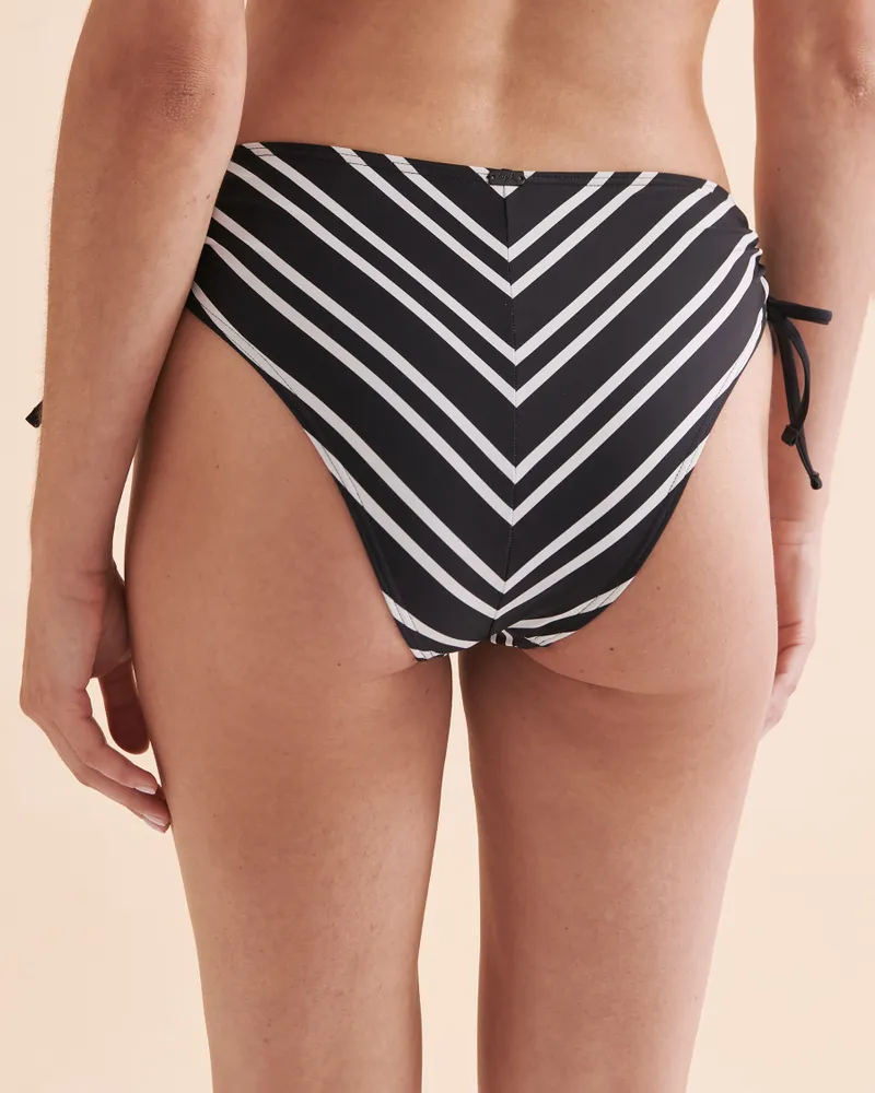 Stripes Side Tie Brazilian Bikini Bottom