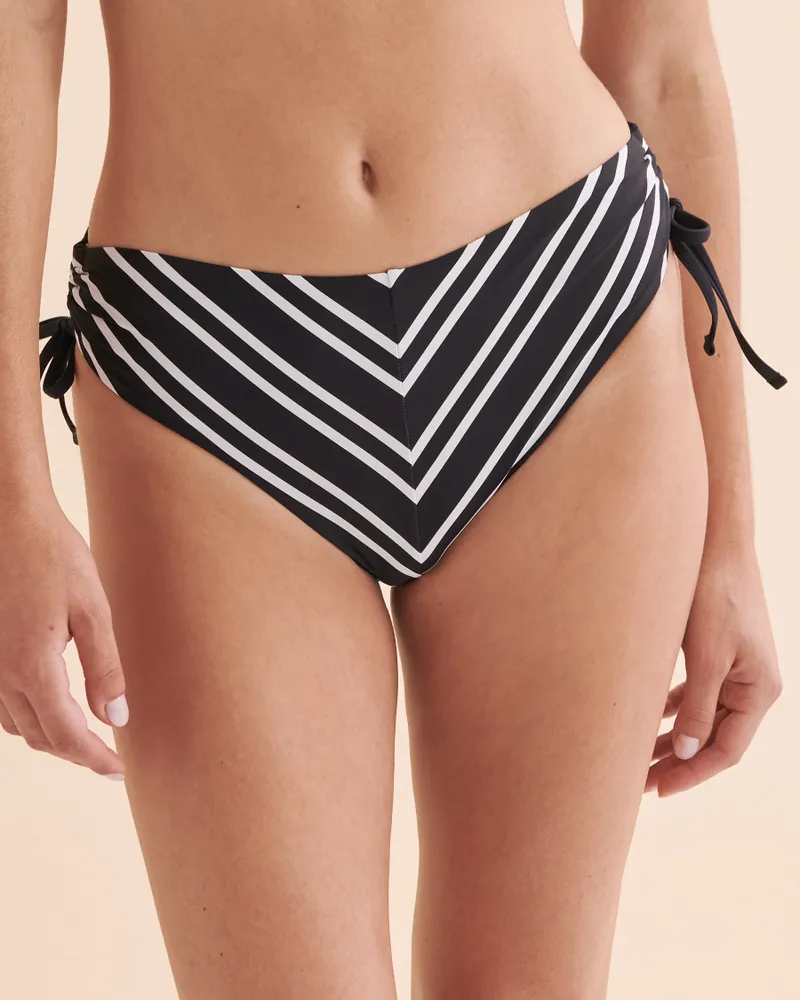 Stripes Side Tie Brazilian Bikini Bottom