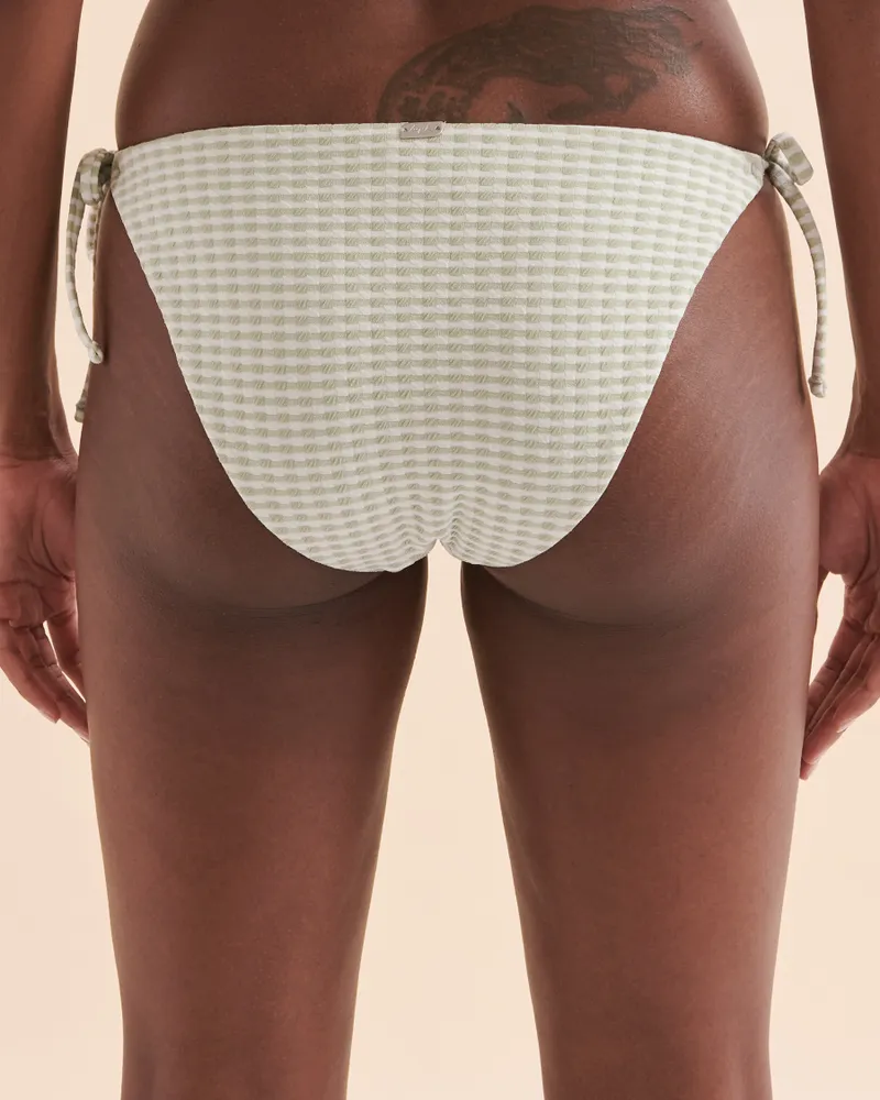 Textured Side Tie Bikini Bottom