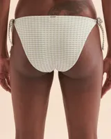 Textured Side Tie Bikini Bottom