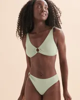 Bas de bikini brésilien taille haute textur