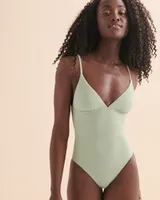 Textured Detailed Back One-piece Swimsuit