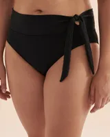 Textured Folded Waistband Bikini Bottom