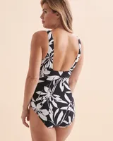 Graphic Art Plunge One-piece Swimsuit