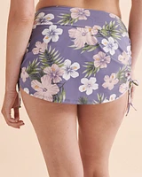 Bas de bikini jupe taille haute à fleurs tropicales