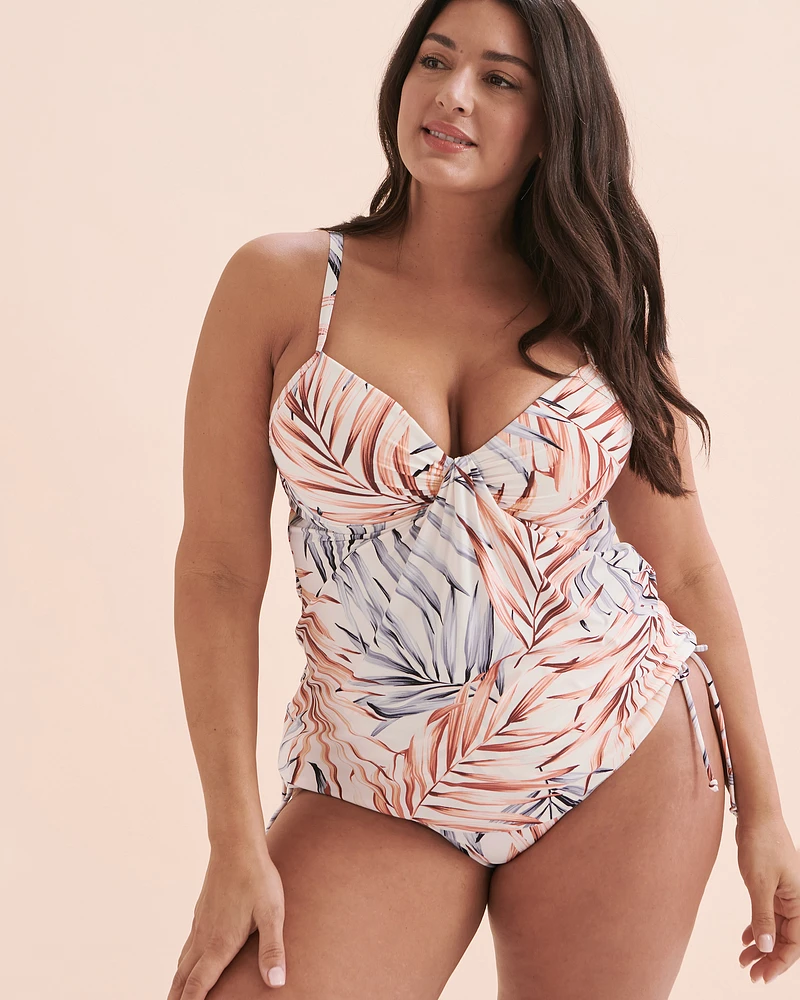 Desert Palm Draped Push-up Tankini Top