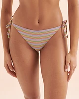 Bas de bikini cheeky noué aux hanches Wavy Stripe