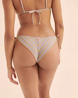 Bas de bikini cheeky noué aux hanches Wavy Stripe