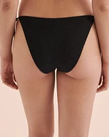Textured Side Tie Brazilian Bikini Bottom