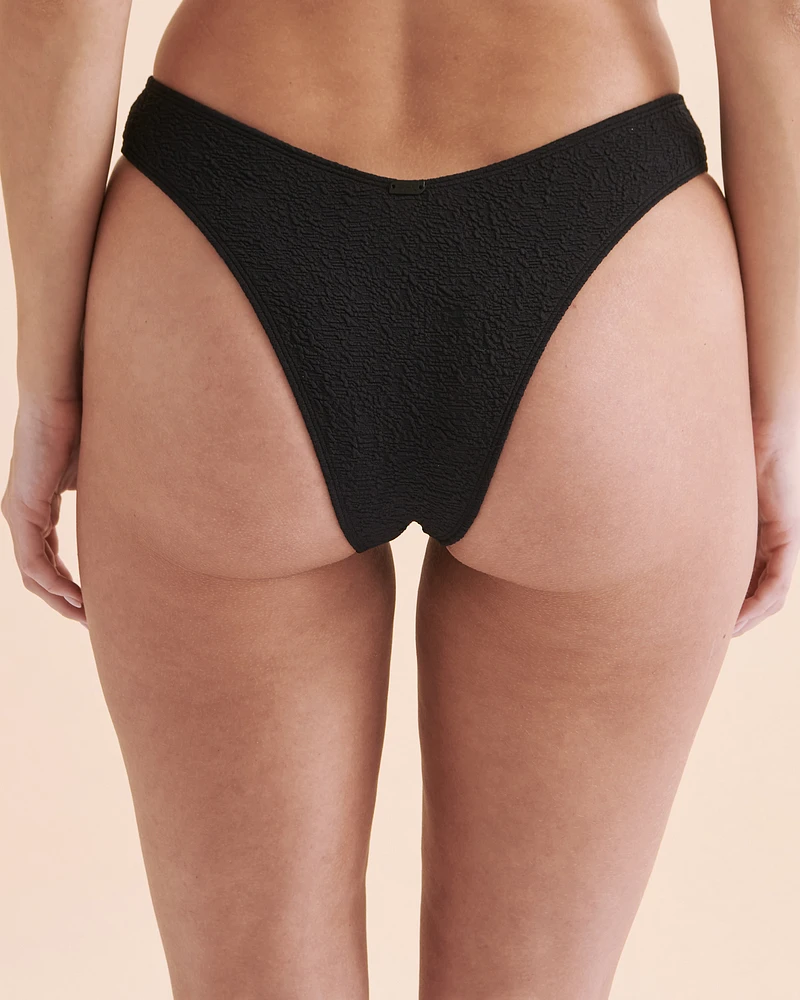 Bas de bikini tanga coupe en V texturé