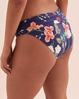 Bas de bikini aux hanches bande taille pliée Floral Fantasy