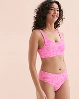 Bas de bikini cheeky taille haute Fuchsia Fever