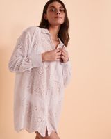 Eyelet Detail Oversized Shirt