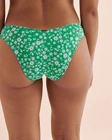 Bas de bikini côtelé échancré Ditsy Summer