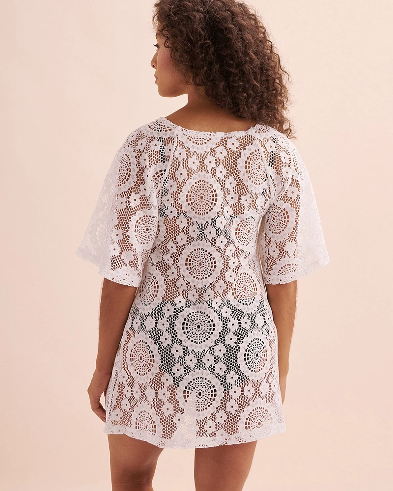 Bonbon Beach Crochet 3/4 Sleeve Tunic