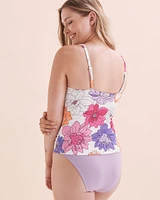 Floral Bloom Ribbed Tankini Top