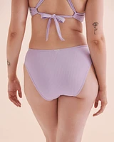 Bas de bikini brésilien taille haute côtelé Lavender