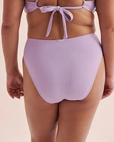 Bas de bikini brésilien taille haute côtelé Lavender