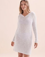 Hooded Tricot Long Sleeve Tunic