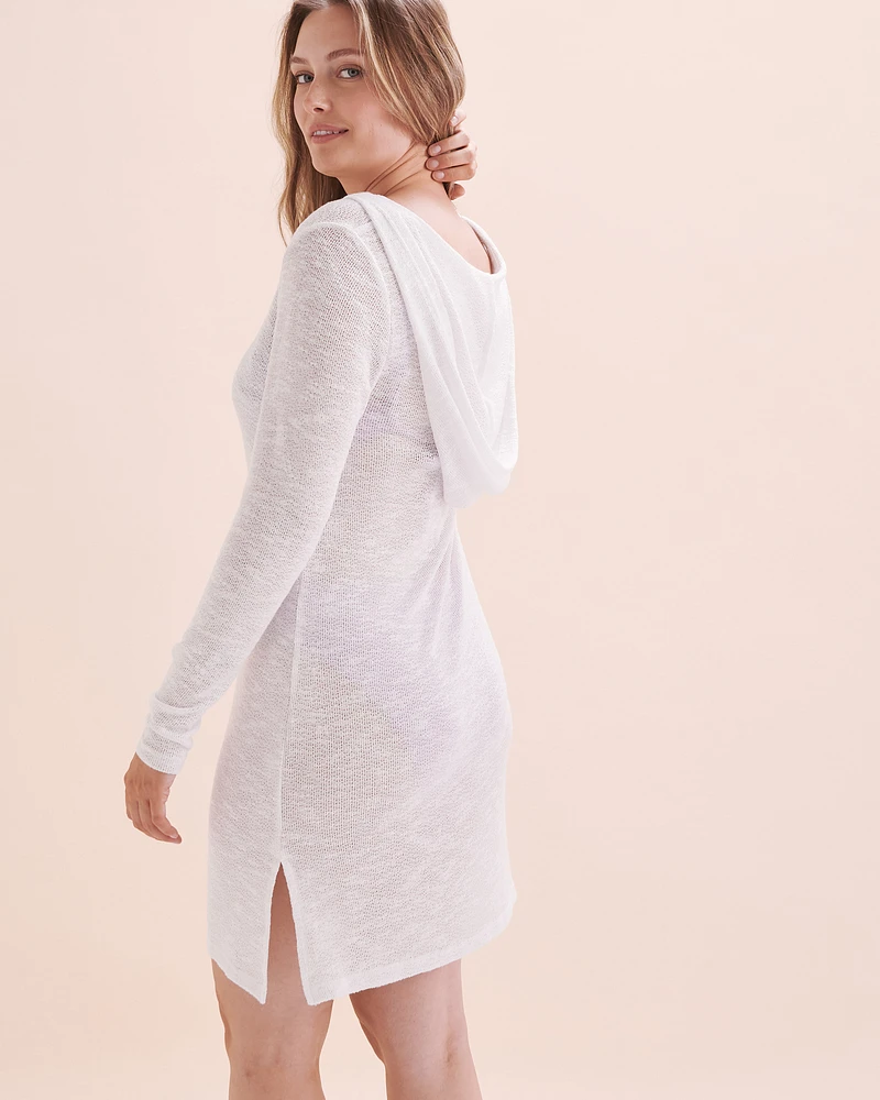 Hooded Tricot Long Sleeve Tunic