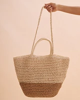 Two-tone Straw Bag