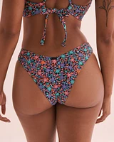 Hot Tropical Ribbed Thong Bikini Bottom