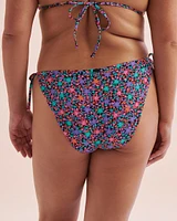 Hot Tropical Ribbed Side Tie Brazilian Bikini Bottom