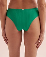 Emerald Ribbed Cheeky Bikini Bottom