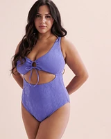 Jacquard Cut-out One-piece Swimsuit