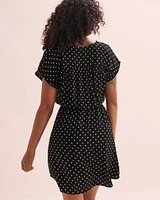 Robe courte en gaze à pois