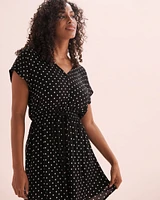 Robe courte en gaze à pois