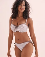 Coastal Stripes D Cup Bandeau Bikini Top