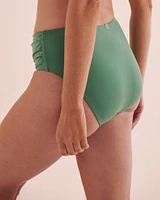 Bas de bikini taille mi-haute drapée Botanical Dream