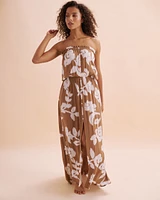 Robe longue sans manches à fleurs