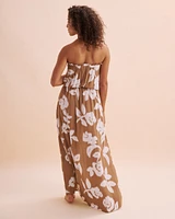 Robe longue sans manches à fleurs