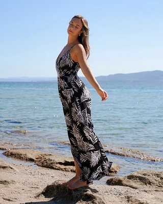 Tropical Foliage Sleeveless Jumpsuit