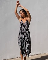 Palm Tree Long Sleeveless Dress