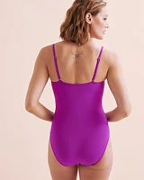 Live Color Shirred One-piece Swimsuit