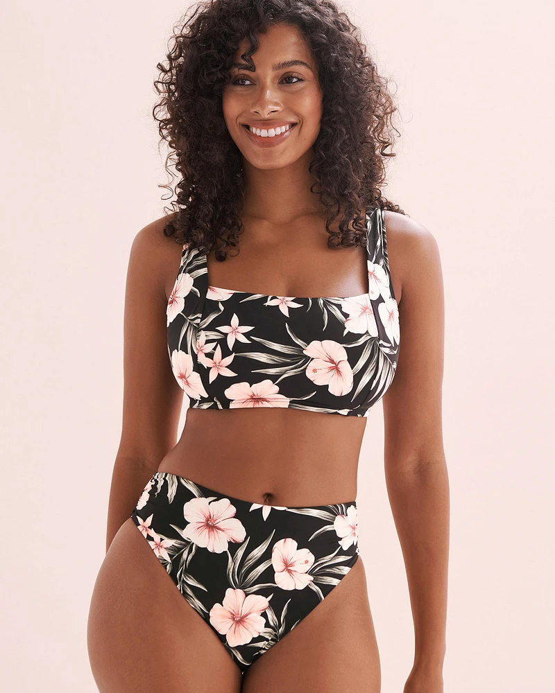 Tropical Hibiscus D Cup Bralette Bikini Top